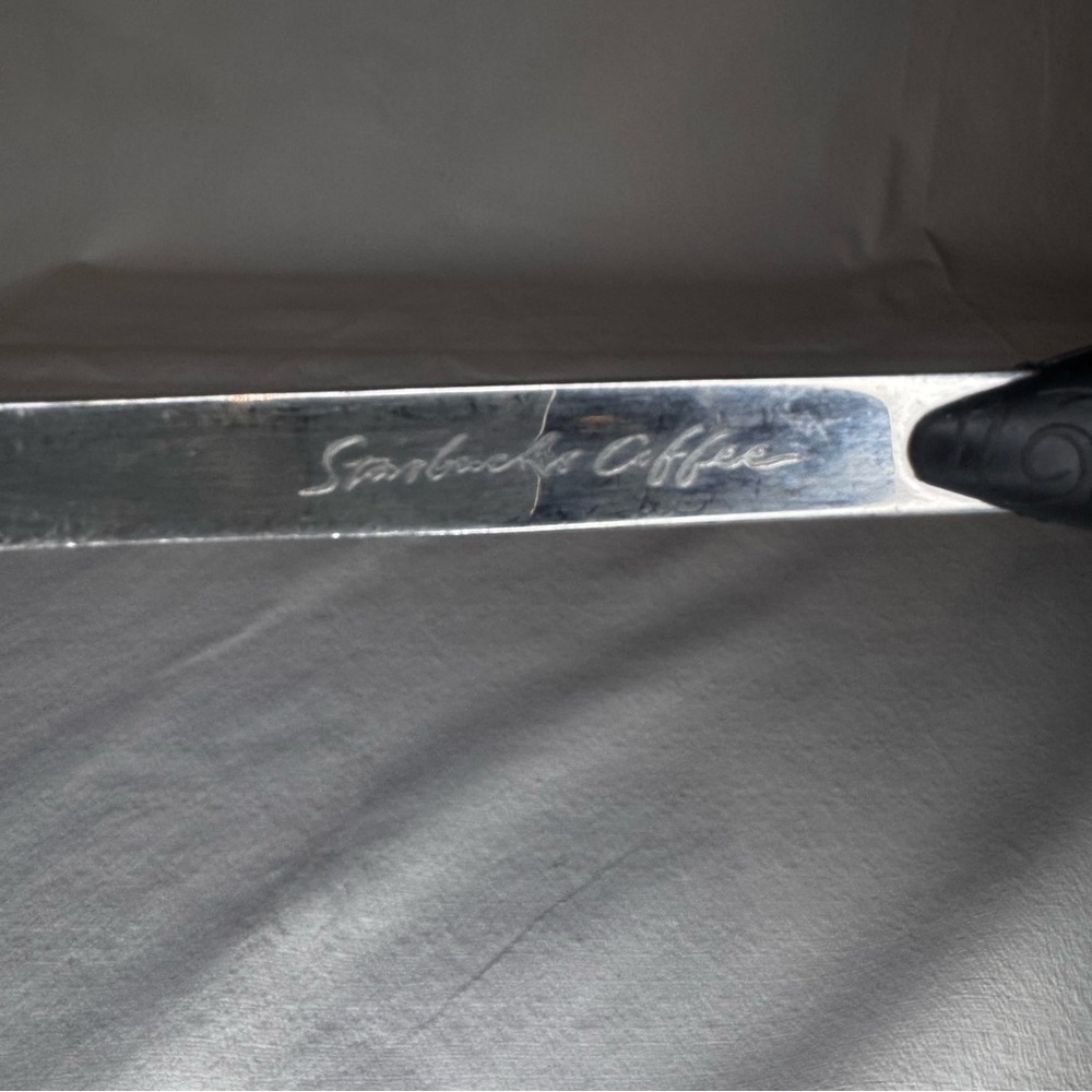 Starbucks Silver Stainless Steel Coffee Scoop with Black Handle - Picture 3 of 6